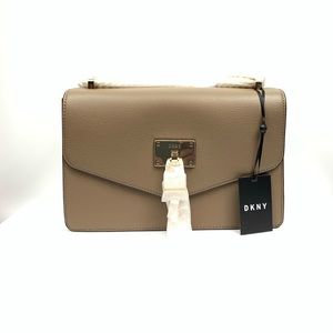 New DKNY Elissa Leather Shoulder Flap Handbag NWT